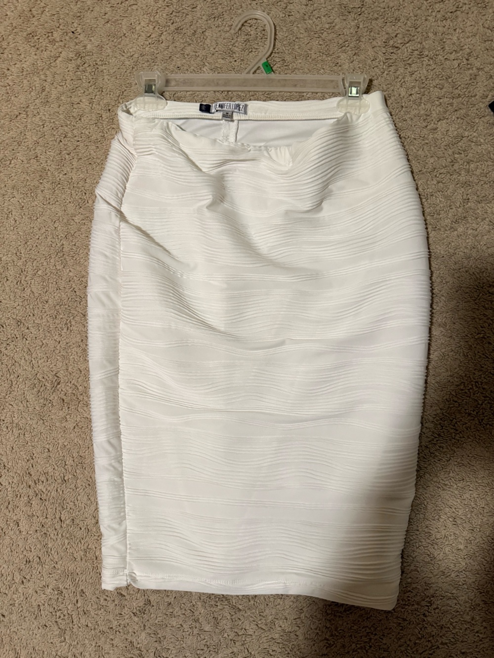 jennifer lopez white bodycon midi skirt
